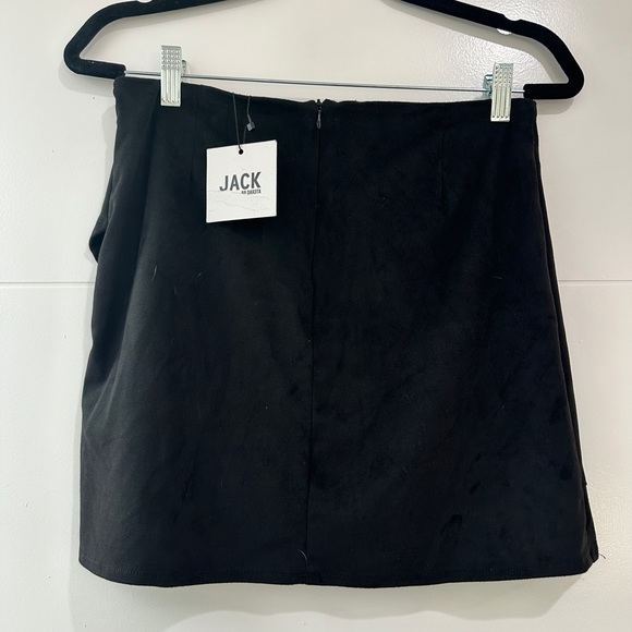 Jack By BB Dakota By Steve Madden Black Faux Suede Ruffle Skirt Versatile Size 2 - Picture 8 of 10
